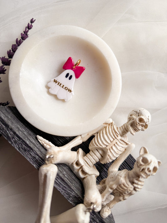 Boo-tiful Ghost with pink bow- Pet Tag for Dogs, Cats & All Pets